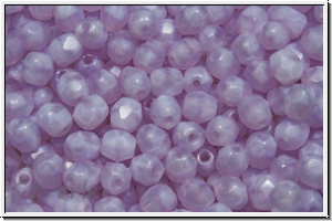 Bhm. Glasschliffperle, feuerpol., 4mm, violet, opal, 50 Stk.