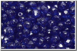 Bhm. Glasschliffperle, feuerpol., 4mm, cobalt, trans., 50 Stk.