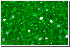 Bhm. Glasschliffperle, feuerpol., 4mm, chrysolite, med., trans., 50 Stk.