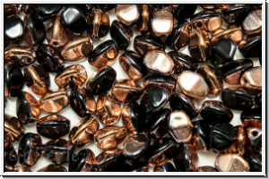 PB-23980-27101, Pinch Beads, 5x3mm, black, op., capri gold, half, 65 Stk.