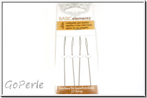 Collapsible Eye Needles, 6,4 cm, extra heavy, 0,60 mm, Briefchen mit 4 Stk.