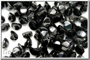 PB-23980-27401, Pinch Beads, 5x3mm, black, op., chrome, half, 65 Stk.