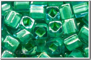 TC-04-0954, TOHO Cubes, 4mm, aqua, trans., lime-ld., 10g