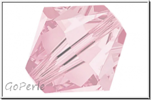 Preciosa Bicone, 4mm, pink sapphire, trans., 50 Stk.