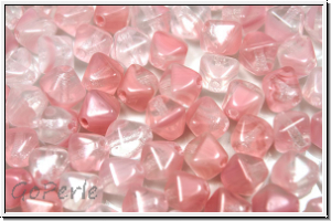 bhm. Glasperle, Bicone, 6mm, crystal, trans., rose ombriert, 30 Stk.