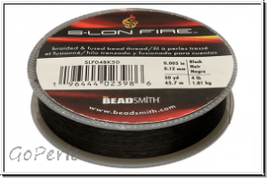 S-LON Fire Beading Thread, Fdelgarn, 04 LB, black, 50 yd