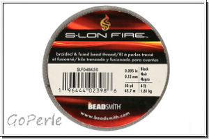 S-LON Fire Beading Thread, Fdelgarn, 04 LB, black, 50 yd