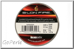 S-LON Fire Beading Thread, Fdelgarn, 04 LB, crystal, 50 yd