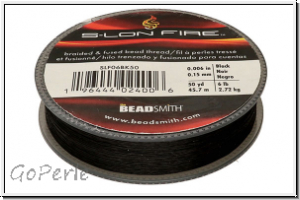 S-LON Fire Beading Thread, Fdelgarn, 06 LB, black, 50 yd