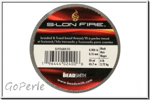 S-LON Fire Beading Thread, Fdelgarn, 06 LB, black, 50 yd