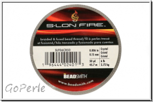 S-LON Fire Beading Thread, Fdelgarn, 06 LB, crystal, 50 yd