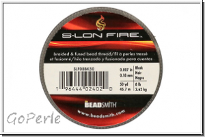 S-LON Fire Beading Thread, Fdelgarn, 08 LB, black, 50 yd