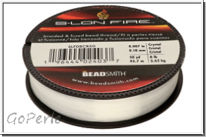 S-LON Fire Beading Thread, Fdelgarn, 08 LB, crystal, 50 yd