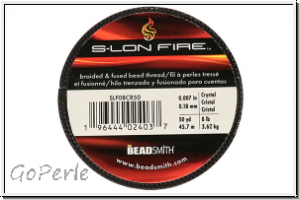 S-LON Fire Beading Thread, Fdelgarn, 08 LB, crystal, 50 yd