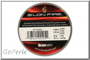 S-LON Fire Beading Thread, Fdelgarn, 10 LB, crystal, 50 yd