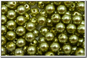 PRECIOSA Round Pearls MAXIMA, 4mm, green, lt. - pearl effect, 25 Stk.