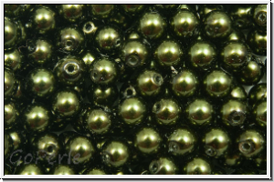 PRECIOSA Round Pearls MAXIMA, 4mm, green, dk., - pearl effect, 25 Stk.