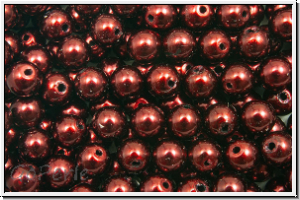 PRECIOSA Round Pearls MAXIMA, 4mm, bordeaux - pearl effect, 25 Stk.