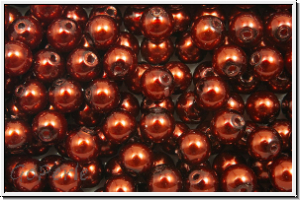 PRECIOSA Round Pearls MAXIMA, 4mm, copper, dk. - pearl effect, 25 Stk.