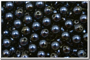 PRECIOSA Round Pearls MAXIMA, 4mm, blue, dk. - pearl effect, 25 Stk.