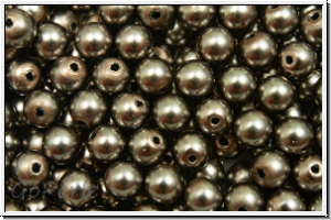 PRECIOSA Round Pearls MAXIMA, 4mm, grey, dk. - pearl effect, 25 Stk.