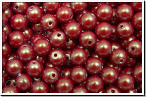 PRECIOSA Round Pearls MAXIMA, 4mm, red - pearlescent, 25 Stk.