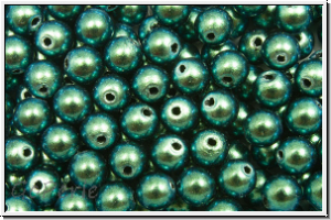 PRECIOSA Round Pearls MAXIMA, 4mm, green, peacock - pearlescent, 25 Stk.