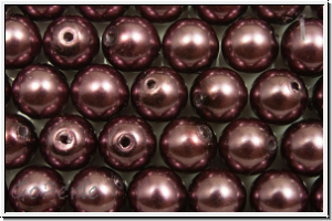 PRECIOSA Round Pearls MAXIMA, 6mm, burgundy, lt. - pearl effect, 10 Stk.