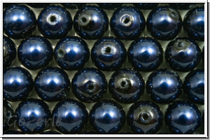 PRECIOSA Round Pearls MAXIMA, 6mm, blue, dk. - pearl effect, 10 Stk.