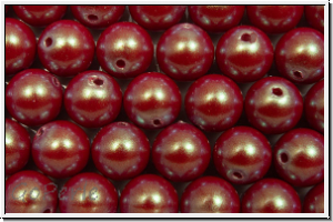 PRECIOSA Round Pearls MAXIMA, 6mm, red - pearlescent, 10 Stk.