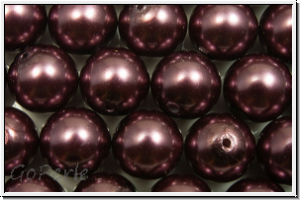 PRECIOSA Round Pearls MAXIMA, 8mm, burgundy, lt. - pearl effect, 5 Stk.