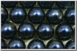 PRECIOSA Round Pearls MAXIMA, 8mm, blue, dk. - pearl effect, 5 Stk.