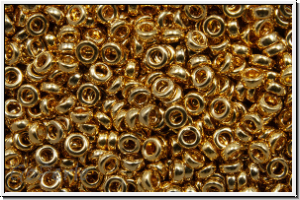 MSP-0193, MIYUKI Spacers, 2,2x1mm, gold, light, met., 24kt gold plated, 1g (Kleinere Menge!)