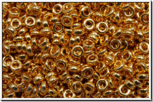 MSP-0191, MIYUKI Spacers, 2,2x1mm, gold, met., 24kt gold plated, 1g (Kleinere Menge!)