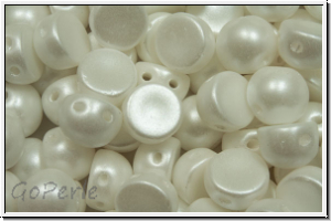 2-Loch-Cabochon, 6mm, white, alabaster, white pastel, 20 Stk.