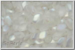 Gekko-Beads, 3x5mm, crystal, trans., half AB, matte, 50 Stk.