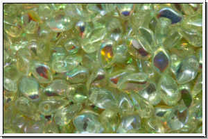 Gekko-Beads, 3x5mm, crystal, trans., green AB, 50 Stk.