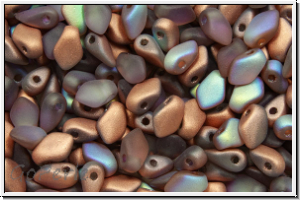 Gekko-Beads, 3x5mm, crystal, trans., copper AB, matte, 50 Stk.