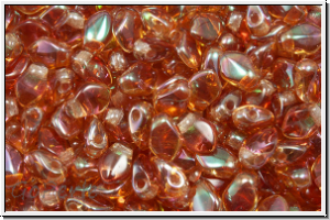 Gekko-Beads, 3x5mm, crystal, trans., half copper luster, 50 Stk.