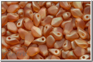 Gekko-Beads, 3x5mm, crystal, trans., half copper luster, matte, 50 Stk.