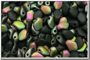 Gekko-Beads, 3x5mm, black, op., half vitrail, matte, 50 Stk.