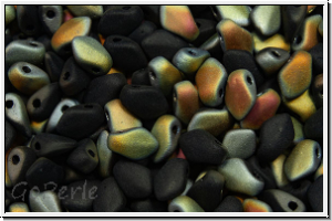 Gekko-Beads, 3x5mm, black, op., half marea, matte, 50 Stk.