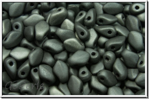 Gekko-Beads, 3x5mm, black, op., full silver chrome, matte, 50 Stk.