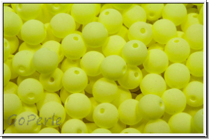 bhm. Glasperle, rund, 4mm, white, alabaster, soft yellow neon, 50 Stk.