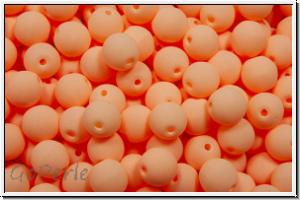 bhm. Glasperle, rund, 4mm, white, alabaster, soft orange neon, 50 Stk.