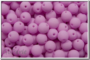 bhm. Glasperle, rund, 4mm, white, alabaster, soft magenta neon, 50 Stk.