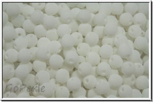 bhm. Glasperle, rund, 3mm, white, alabaster, soft white neon, 50 Stk.