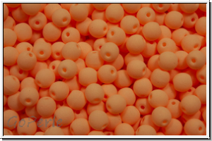 bhm. Glasperle, rund, 3mm, white, alabaster, soft orange neon, 50 Stk.