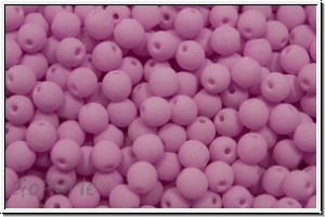 bhm. Glasperle, rund, 3mm, white, alabaster, soft magenta neon, 50 Stk.