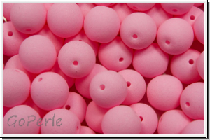 bhm. Glasperle, rund, 6mm, white, alabaster, soft pink neon, 25 Stk.